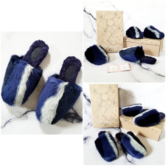 Free People Daylights Slipper in Sapphire Blue